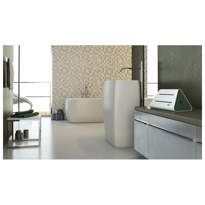 Olimpia Splendid - Radical Twin S_0178 - Termoventilatore ceramico da tavolo-parete, potenza 1 800-2 000 W, 2 livelli di calore, termostato regolabile, funzione ventilazione, Bianco-Verde