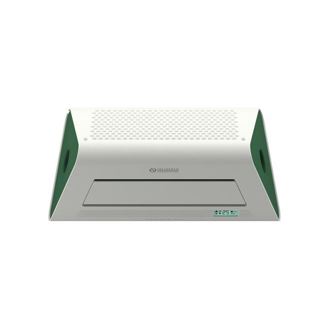 Olimpia Splendid - Radical Twin S_0178 - Termoventilatore ceramico da tavolo-parete, potenza 1 800-2 000 W, 2 livelli di calore, termostato regolabile, funzione ventilazione, Bianco-Verde