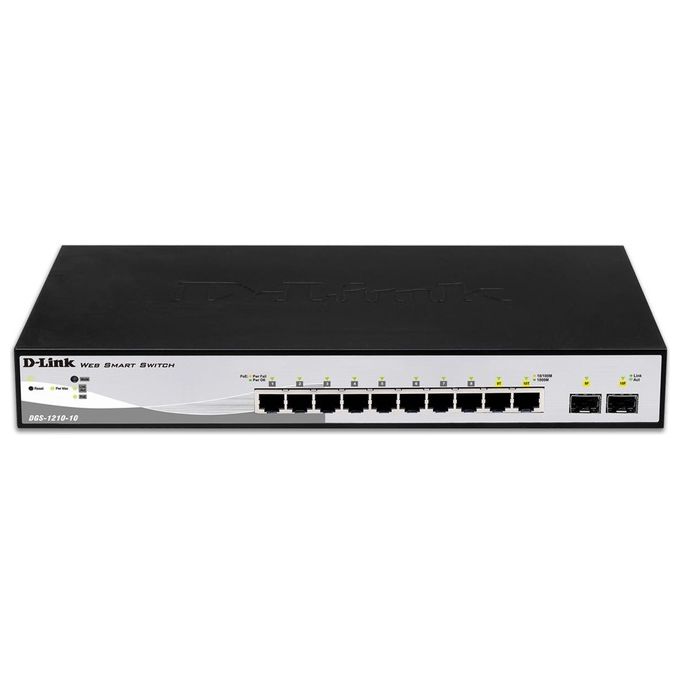 D-Link DGS-1210-10-E Smart Switch Gestito 10 Porte Gigabit solo Cavo di Alimentazione UE Nero-Grigio