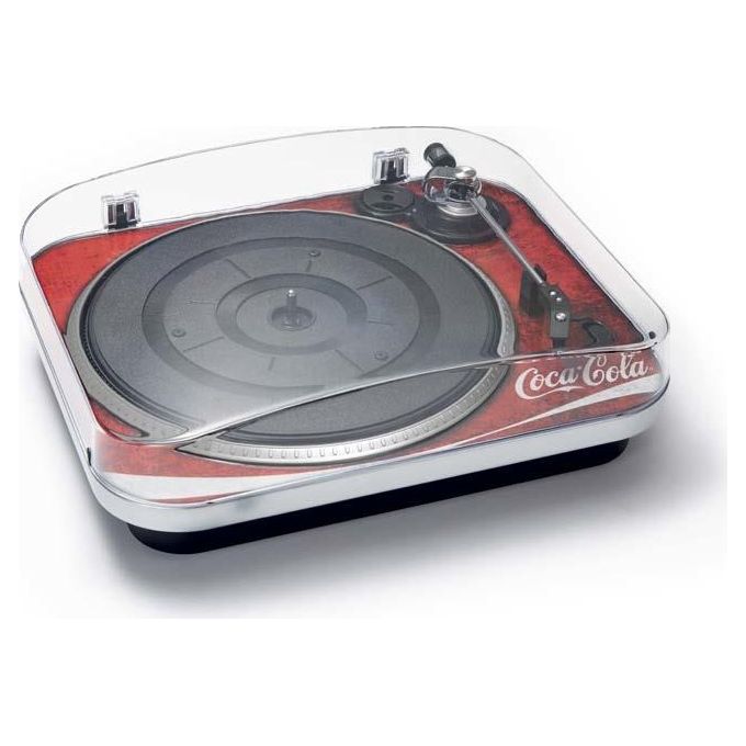 Bigben Interactive Giradischi Coca-Cola con Uscita USB Rosso
