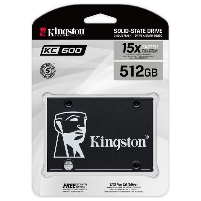 Kingston Technology SSD KC600 512GB 2.5'' SATA3 550MB-s per PC e Laptop
