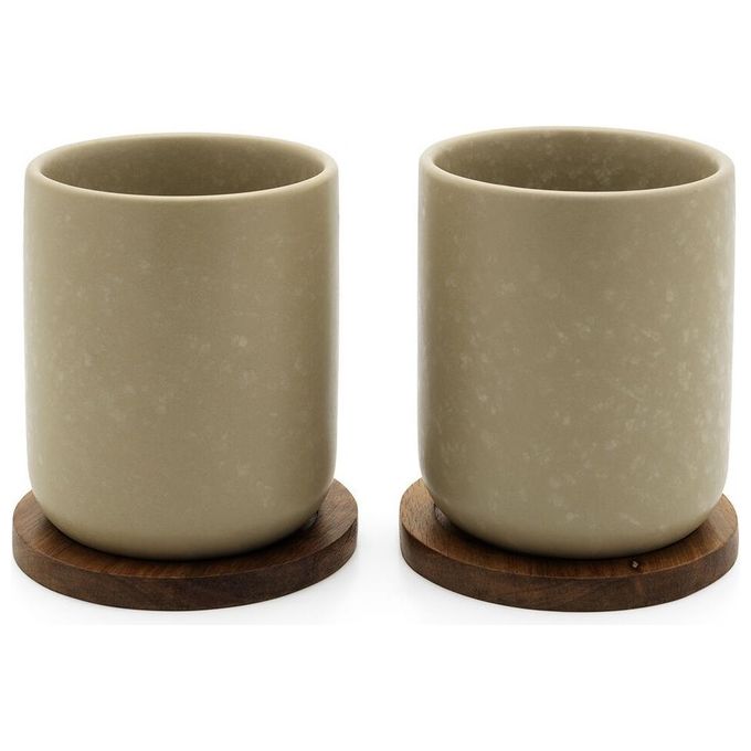 Bredemeijer Bicchieri da The Umea 200ml Beige con Sottobicchiere