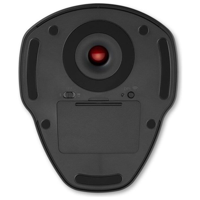Kensington K70992WW Trackball Orbit Wireless con Rotella di Scorrimento DPI Regolabili 400 800 1200 1600 Connessione Bluetooth e RF 2.4 GHz Design Ambidestro Poggiapolsi Rimovibile colore Nero