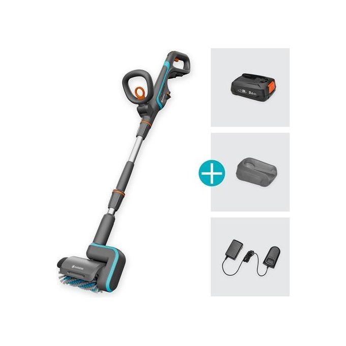 Gardena Idropulitrice a Batteria Aqua Brush Patio 03-18V P4A