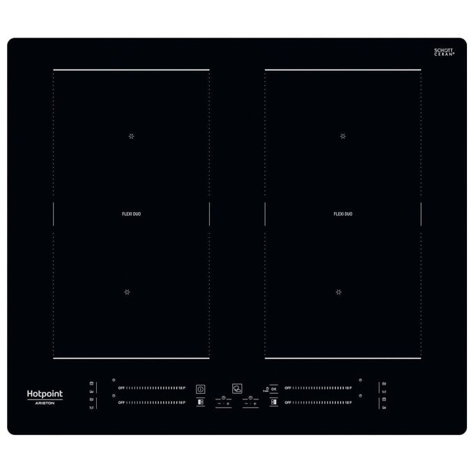 Hotpoint HS 5160C NE Piano Cottura a Induzione 4 Zone 18 Livelli di potenza Touch Control Zona Flexi Duo Blocco Comandi 60 cm Nero