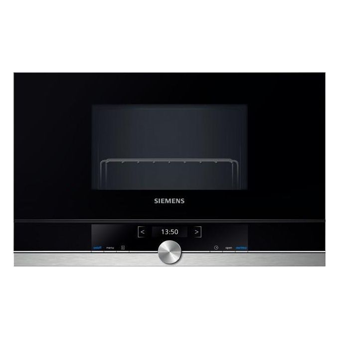 Siemens BE634RGS1 Forno a Microonde da Incasso Capacita' 21 Litri 900 W 5 Livelli di Potenza Display TFT 2,8'' 60 cm Acciaio Inox-Nero