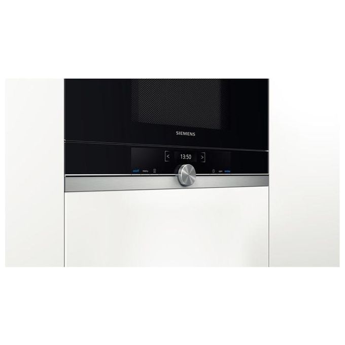 Siemens BE634RGS1 Forno a Microonde da Incasso Capacita' 21 Litri 900 W 5 Livelli di Potenza Display TFT 2,8'' 60 cm Acciaio Inox-Nero