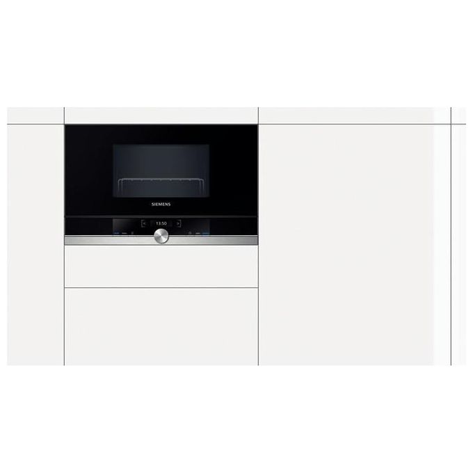 Siemens BE634RGS1 Forno a Microonde da Incasso Capacita' 21 Litri 900 W 5 Livelli di Potenza Display TFT 2,8'' 60 cm Acciaio Inox-Nero