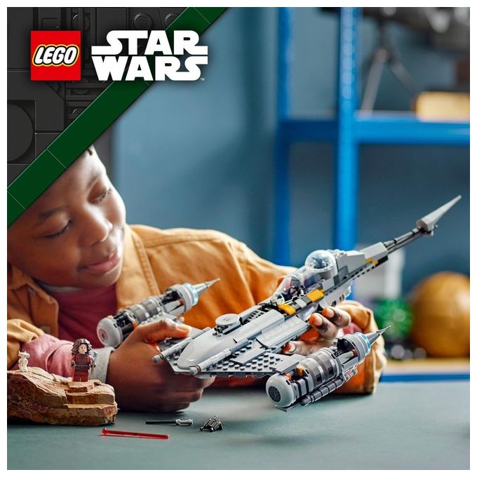 LEGO Star Wars 75325 Starfighter N-1 del Mandaloriano, Personaggi Peli Motto, Droide BD e Baby Yoda, Giocattolo Costruibile