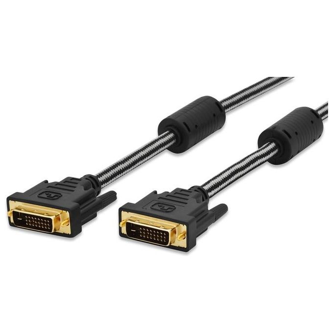 Ednet cavo dvi 24+1 in blister con ferriti dual link mt 2