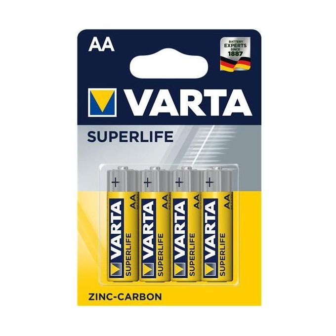 Varta Stilo AA Superlife Zinco-Carbone 4 Pezzi