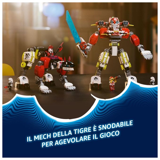 LEGO Set 71497 Costruzione Mech Tigre di Cooper e Bolide di Zero Dreamzzz
