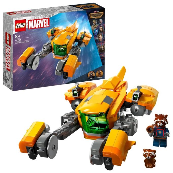 LEGO Marvel 76254 – L’Astronave di Baby Rocket, Set da Costruzione 330 Pezzi con Minifigure di Rocket e Baby Rocket, Eta' 8+