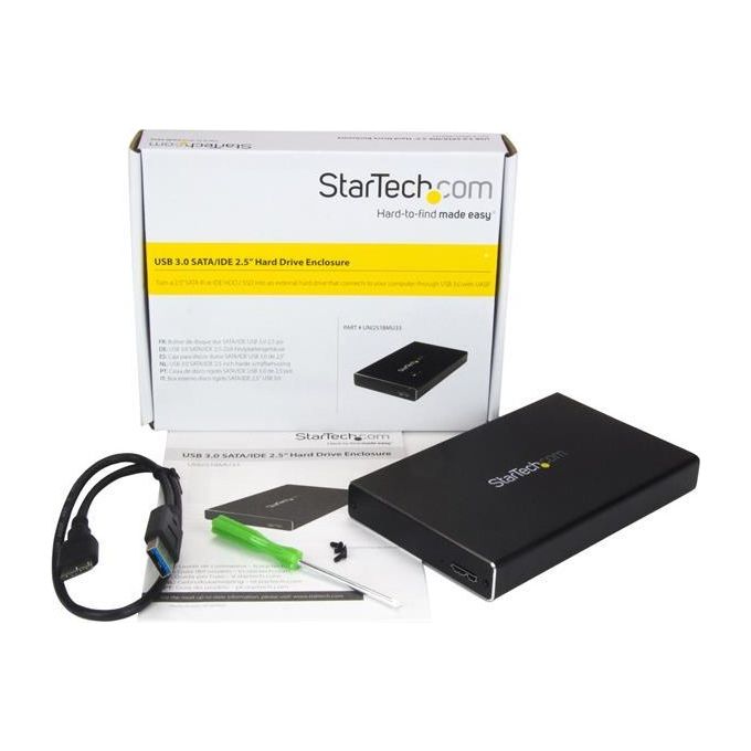 StarTech Box Esterno Universale per disco rigido SATA III da 2,5'' USB 3.0 Case SSD-HDD portabile SATA 6 Gbps supporto UASP
