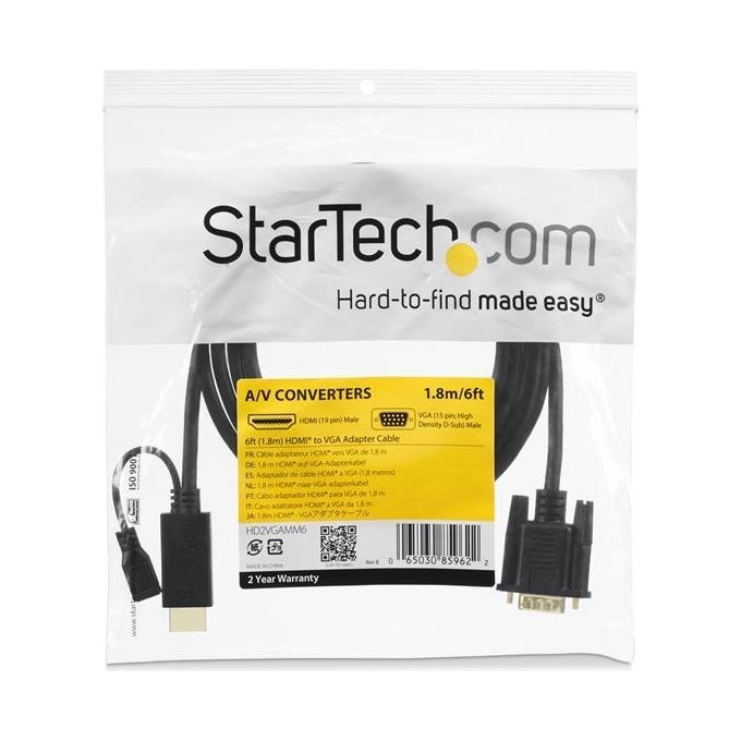 Startech cavo Adattatore hdmi a vga m-m -1080p da 3m