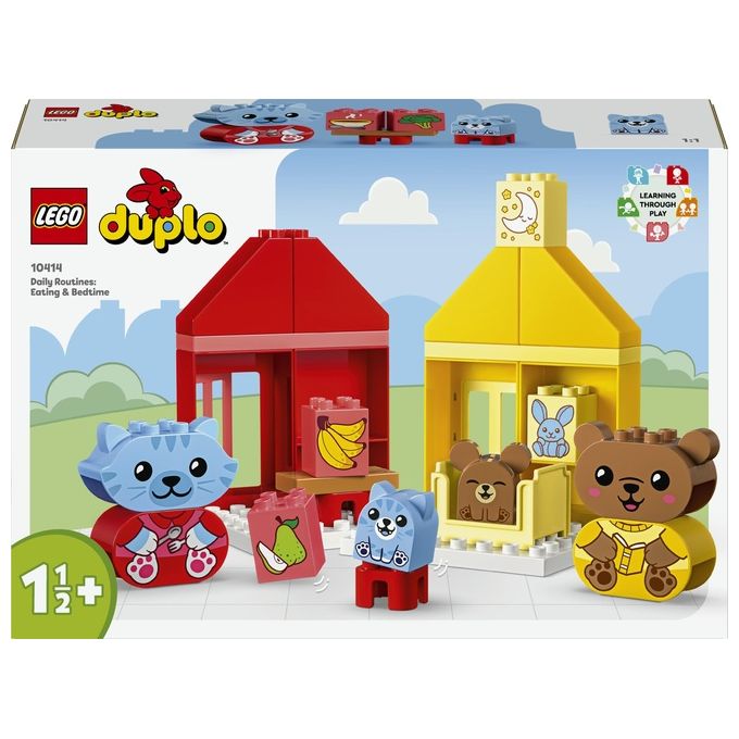 LEGO DUPLO 10414 Attivita' Quotidiane: Mangiare e Andare a Letto, Giochi per Bambini da 1.5 Anni in su con 4 Animali Giocattolo