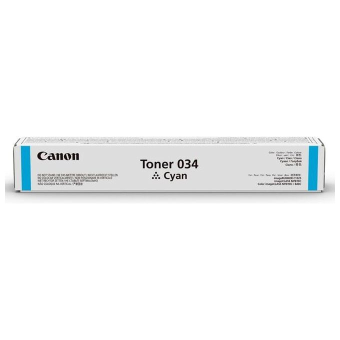 Canon 034 Cartuccia Toner Originale Ciano