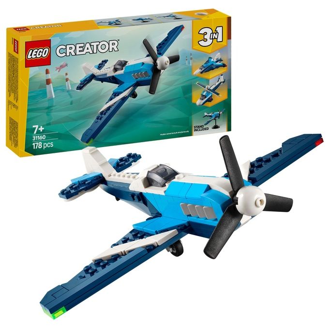 LEGO Aereo 31160 Creator Velivolo da Competizione 3 in 1 Esperienza Costruzione Versatile e Divertente