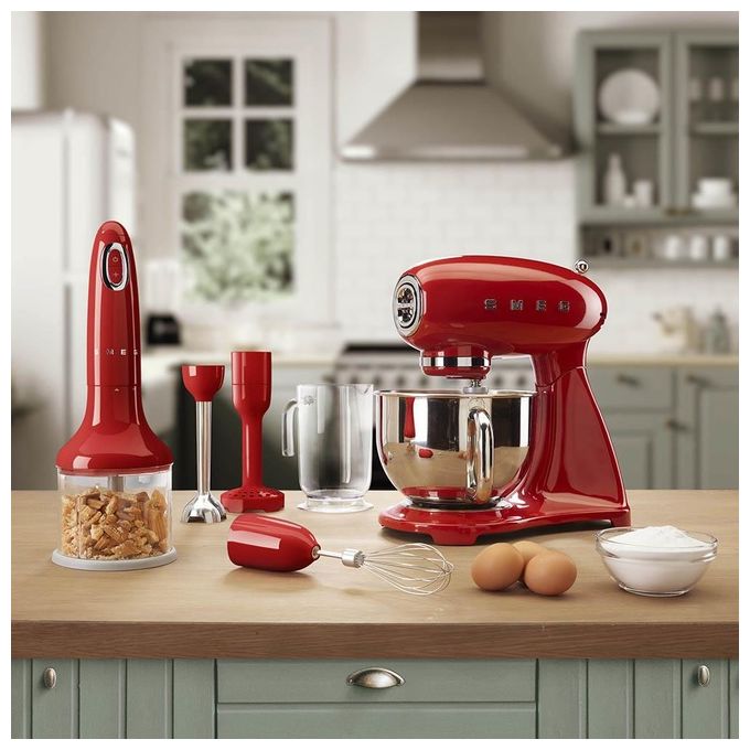 Smeg HBF02RDEU Estetica 50's Style Frullatore a Immersione Potenza 700 W Rosso