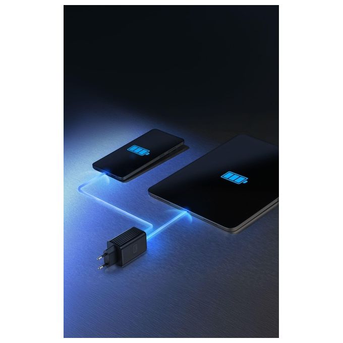Cellular Line Multipower Micro 45W Caricabatterie da rete veloce ultracompatto 2 porte