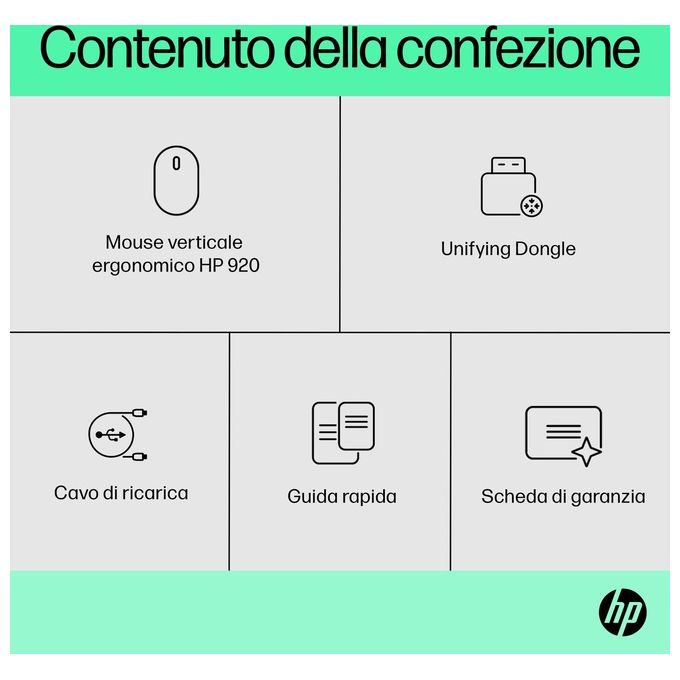HP Mouse Wireless Ergonomico 920