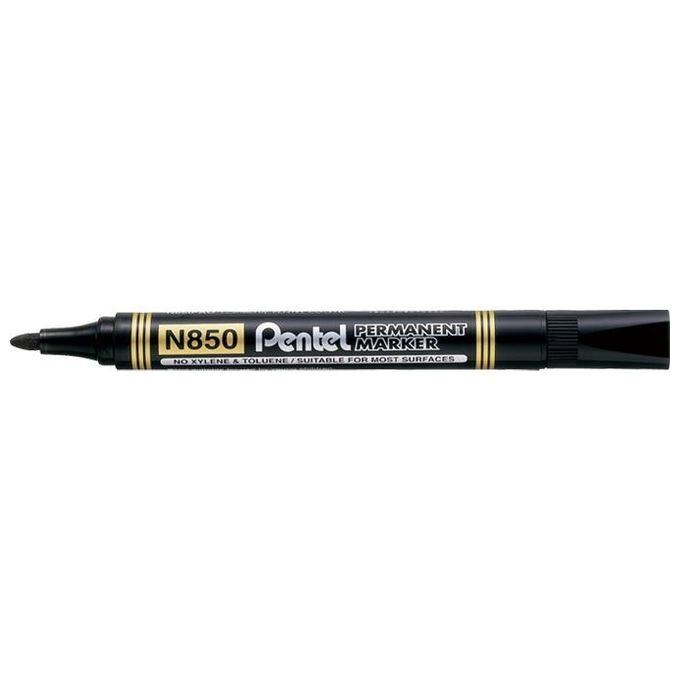 Pentel Confezione 12 marcatori perm. Punta conica nero Amiko