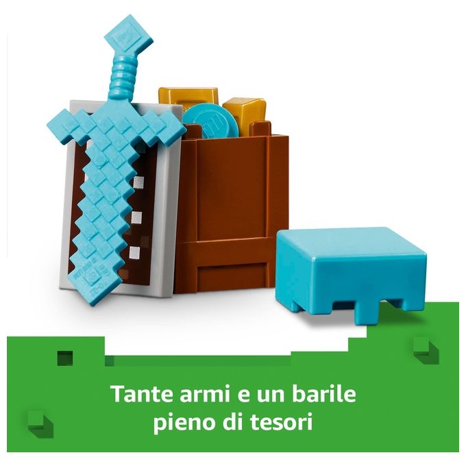 LEGO Minecraft Pattuglia nel Deserto della Bestia Gioco di Ruolo per Bambini e Bambine da 7 Anni in su con 4 Personaggi del Videogioco Funzione Spara Missili Armi Giocattolo e Tesoro 21267