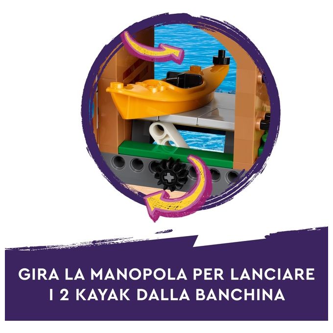 LEGO Friends 42626 Campo Avventura Sport Acquatici Giochi di Ruolo Educativi per Bambine e Bambini da 7 Anni con Molo e Campeggio Giocattolo da Costruire Accessori e 3 Personaggi Idea Regalo