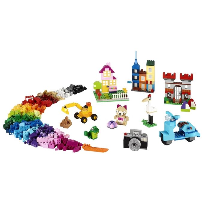 LEGO Classic Scatola Mattoncini Creativi Grande Set per Costruire Macchina Fotografica, Vespa e Ruspa Giocattolo