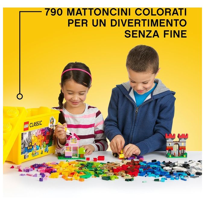LEGO Classic Scatola Mattoncini Creativi Grande Set per Costruire Macchina Fotografica, Vespa e Ruspa Giocattolo