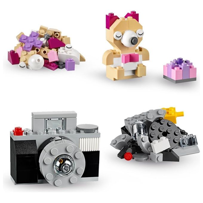 LEGO Classic Scatola Mattoncini Creativi Grande Set per Costruire Macchina Fotografica, Vespa e Ruspa Giocattolo