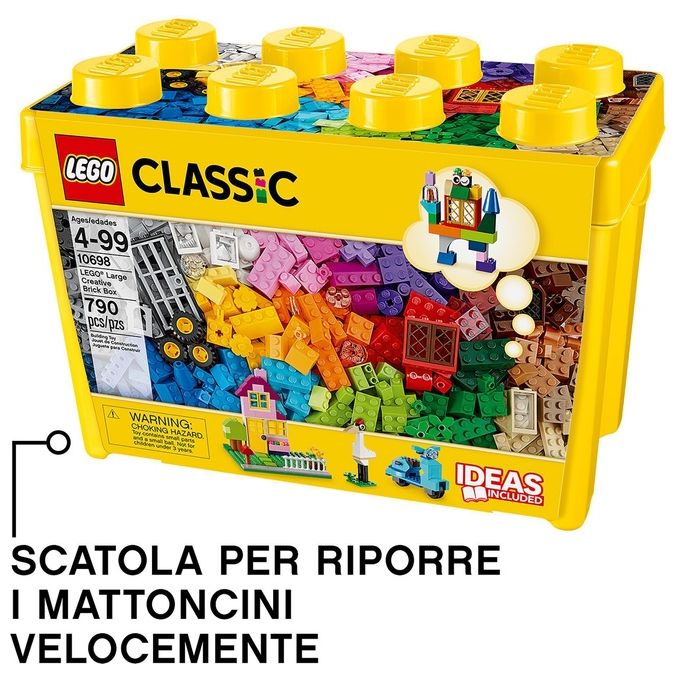 LEGO Classic Scatola Mattoncini Creativi Grande Set per Costruire Macchina Fotografica, Vespa e Ruspa Giocattolo