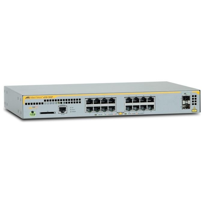 Allied Telesis AT-x230-18GP-50 Switch 16 Porte Gestito L2+ Gigabit Ethernet 10-100-1000 Grigio Supporto Power over Ethernet