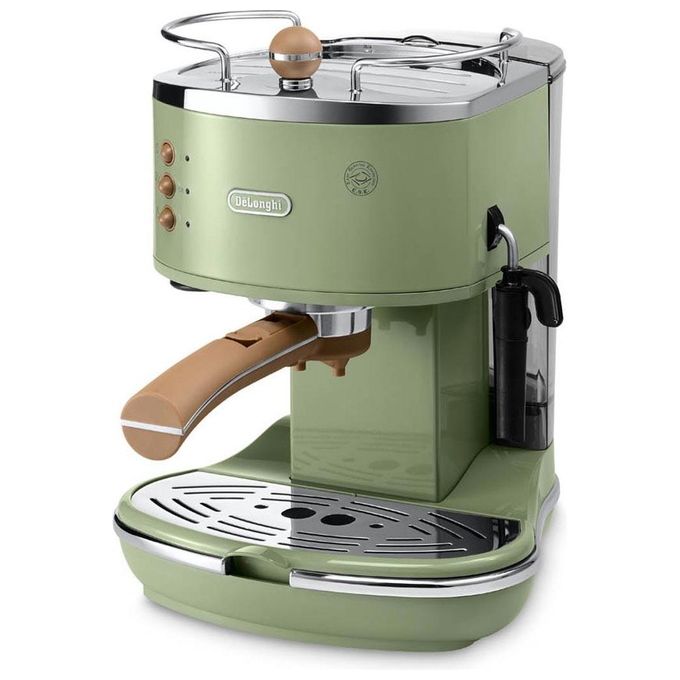 DeLonghi ECOV311.GR Icona Vintage Macchina da Caffe' Sistema Manuale Potenza 1100 W Capacita' 1,4 Litri Cappuccino System Eco Function Verde