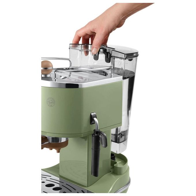 DeLonghi ECOV311.GR Icona Vintage Macchina da Caffe' Sistema Manuale Potenza 1100 W Capacita' 1,4 Litri Cappuccino System Eco Function Verde