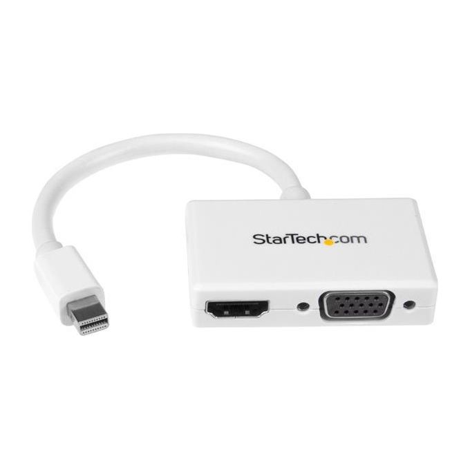 StarTech Adattatore Mini DisplayPort a HDMI e VGA Convertitore audio-video da viaggio mDP 2 in 1 1920x1200 - 1080p bianco