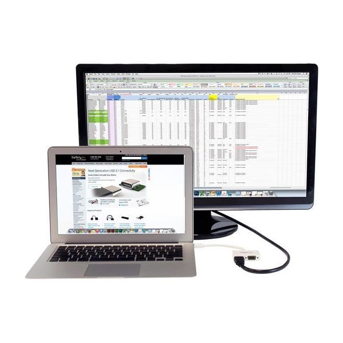 StarTech Adattatore Mini DisplayPort a HDMI e VGA Convertitore audio-video da viaggio mDP 2 in 1 1920x1200 - 1080p bianco