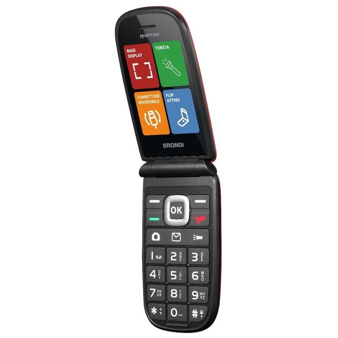 Brondi Raptor 2.8'' Dual Sim Tasti Rapidi Torcia Flip Attivo Orange Metal