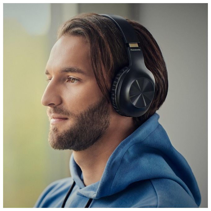 Panasonic RB-HX220BDEK Cuffie Senza Fili Cuffie Over Ear Ergonomiche Bassi Potenti Connessione Rapida e Semplice e Design Pieghevole Nero