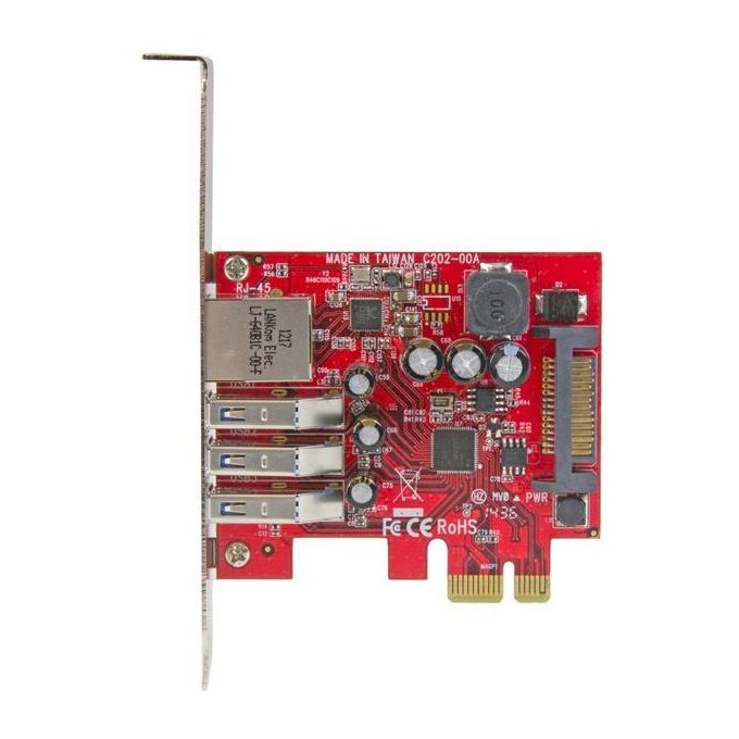 Startech Scheda Espansione Pcie Usb 3.0 a 3 Porte con Uasp + Gbe