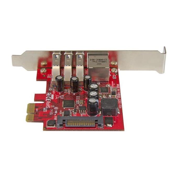 Startech Scheda Espansione Pcie Usb 3.0 a 3 Porte con Uasp + Gbe