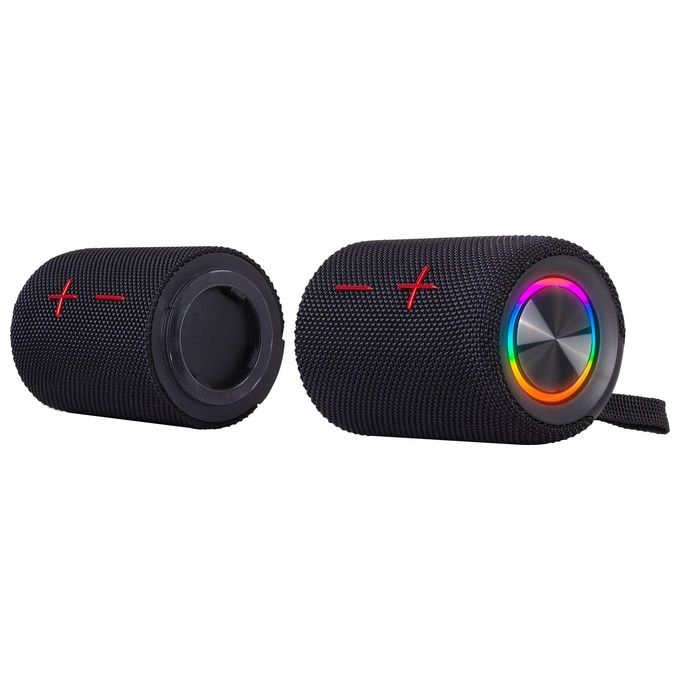 Trevi XR 8A44 DOUBLE Altoparlante Amplificato Portatile 10W x 2 Cassa Wireless Separabile in 2 Unita' Micro SD AUX-IN Audio Wireless 5.3 IPX5 Batteria Integrata Nero