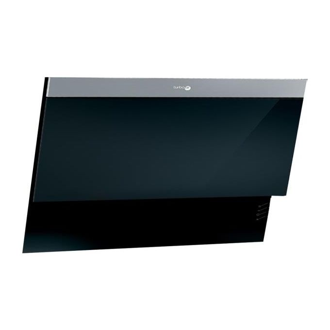 Turboair DIVA BL-F-80 PRF0018206 - Cappa a parete, aspirante, 80 cm, 625 m³-h, Classe D, 65 dB, comandi meccanici, 3 velocita', Nero-Acciaio Inox