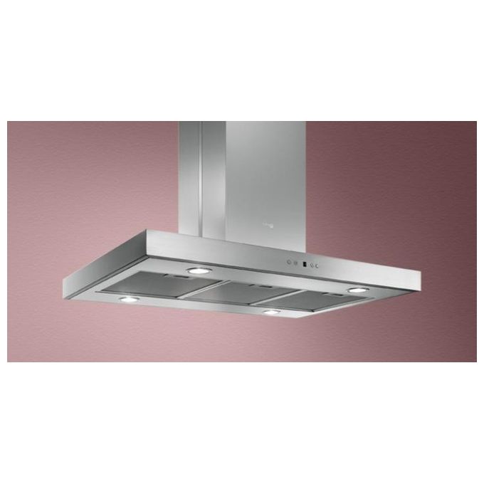 Turboair ARENA IX-A 57317036 – Cappa a isola aspirante, 90 cm, 400 m³-h, Classe E, 62 dB, comandi meccanici, 3 velocita', 4 lampade alogene da 20 W, Acciaio Inox