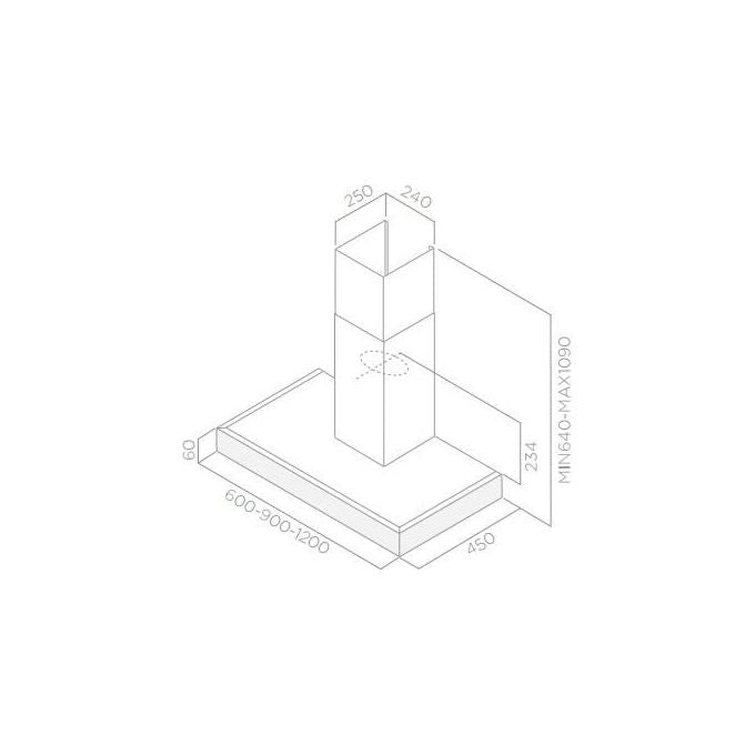 Elica SPOT PLUS LCD H6 60 Cappa a parete aspirante 60 cm Classe energetica A 757 m3-h Acciaio Inox PRF0097374A