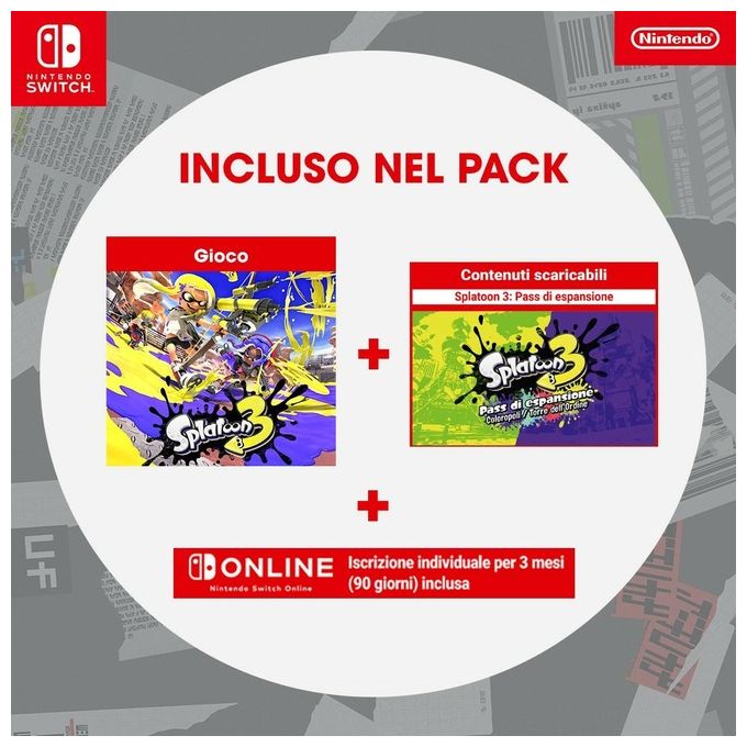Nintendo Splatoon 3  Pass di Espansione  3 Mesi di Nso per Nintendo Switch