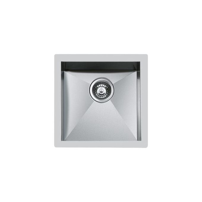 Foster 1214 050 Quadra Lavello Acciaio Inox Spazzolato da Incasso Filotop 1 Vasca 46,4x46,4cm