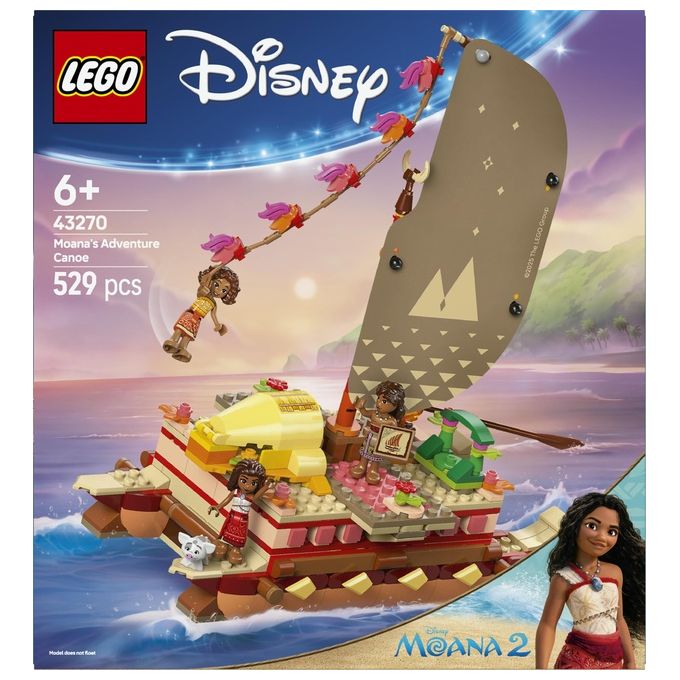 Lego Set 43270 La Canoa di Vaiana Disney Moana Avventura Creativa Gioco di Costruzione per Bambini e Collezionisti