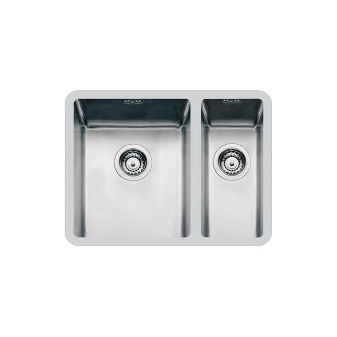 Foster 2201 851 Lavello Acciaio Inox Spazzolato da incasso Sottotop 1 Vasca e mezza a Destra 58,5x44cm