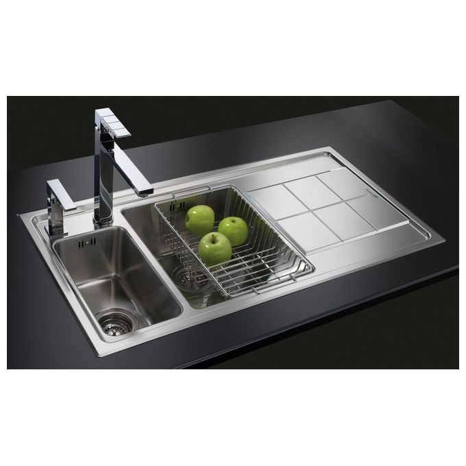 Foster 2263 052 KE Lavello Acciaio Inox Spazzolato da incasso Semifilo Gocciolatoio a Destra 1 Vasca 98,3x51,3cm